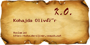 Kohajda Olivér névjegykártya